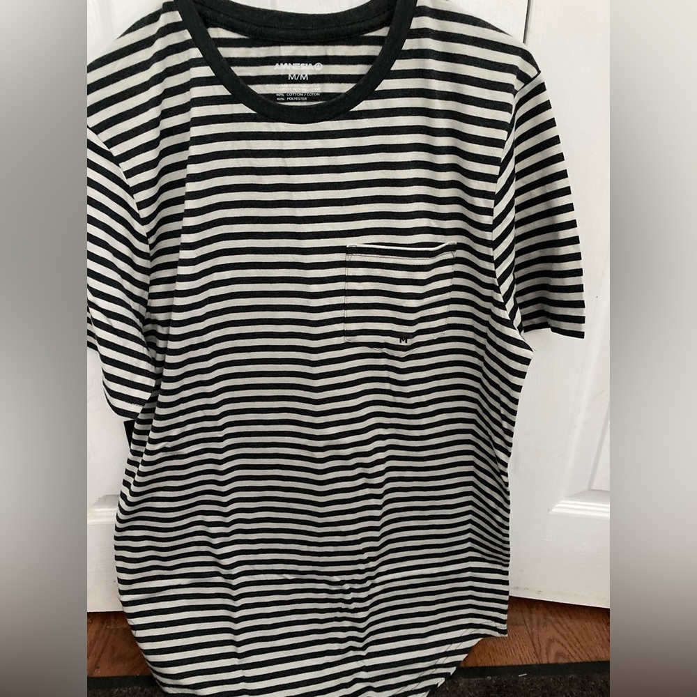 Men’s black and white striped T-shirt